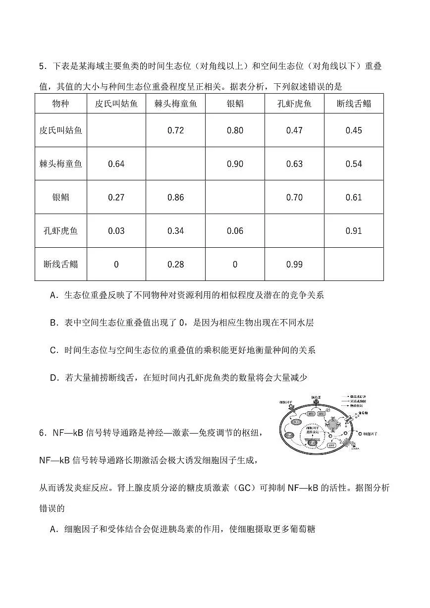 四川省字节教育2025届新高二下学期7月第零次诊断性模拟考-生物试题+答案第3页