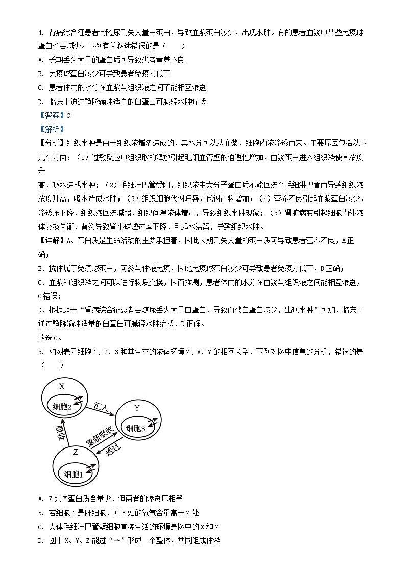 湖北省2024_2025学年高二生物上学期12月联考试题含解析第3页