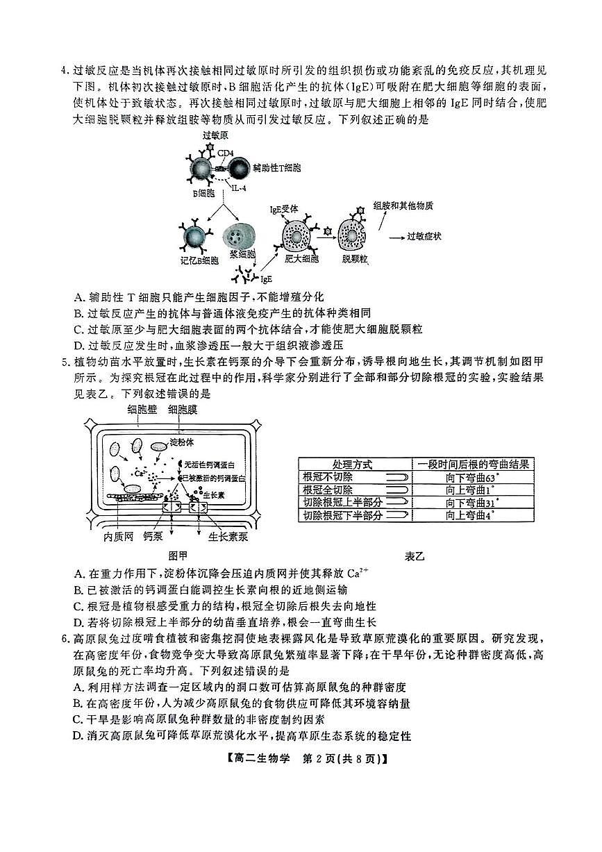 安徽省江淮协作区2024-2025学年高二下学期期末联合监测试题 生物 PDF版含答案第2页