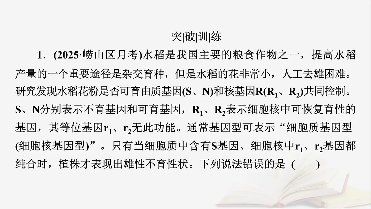 2026届高考生物一轮总复习必修2热点拓展3雄性不育与三系法两系法杂交育种课件第6页