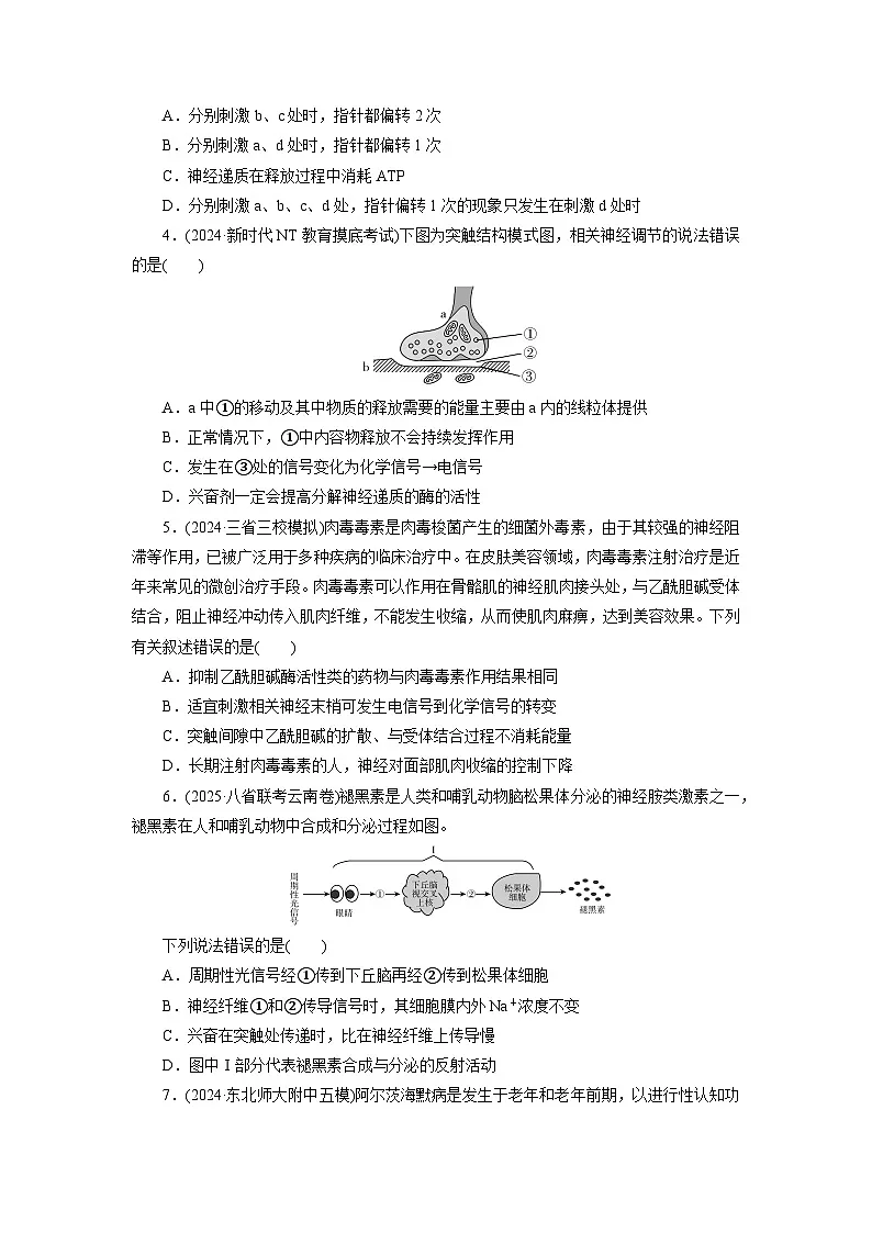 2026届高考生物一轮总复习提能训练练案30神经冲动的产生和传导神经系统的分级调节及人脑的高级功能第2页