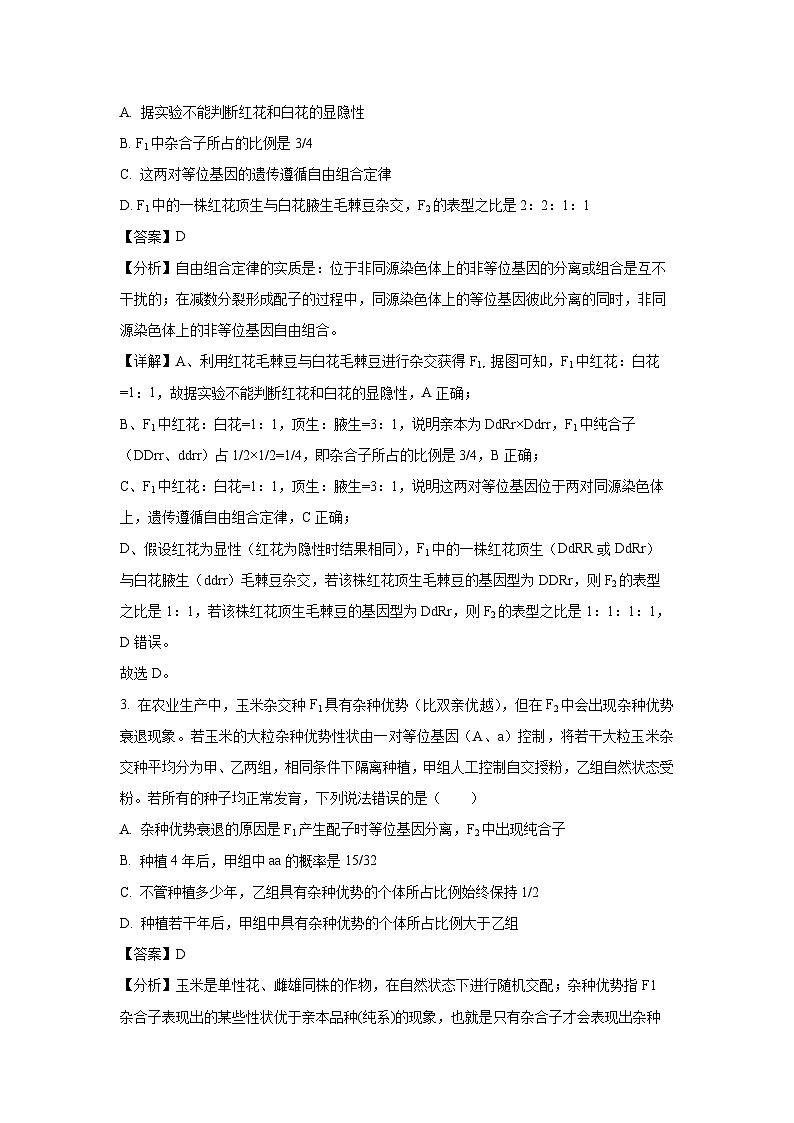 山东省潍坊市2023-2024学年高一下学期期末考试生物试卷(解析版)第2页