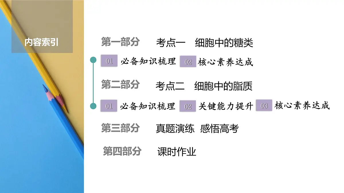 高考生物【一轮复习】课件 第一单元 第三课时 细胞中的糖类和脂质第2页
