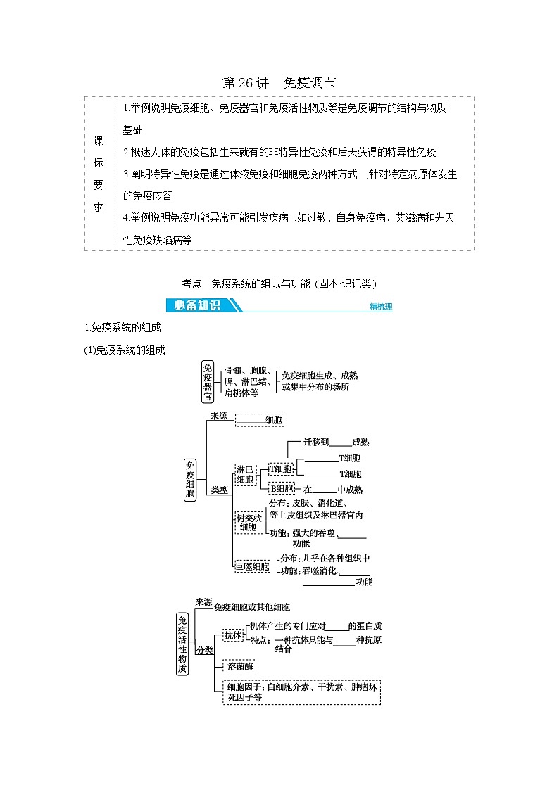 08 第26讲 免疫调节 【正文】【听课手册】第1页
