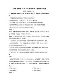 山东省聊城市2024-2025学年高一下学期期中生物试题（解析版）