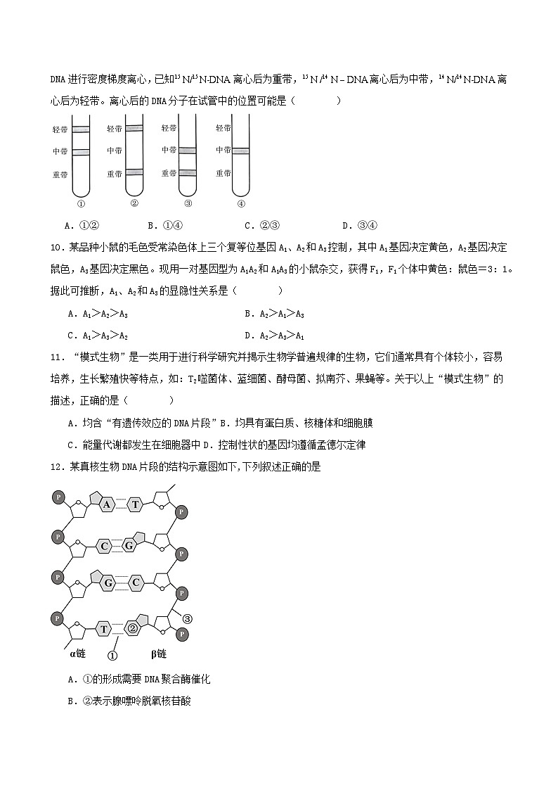 福建省福州市2024_2025学年高一生物下学期期中测试第3页