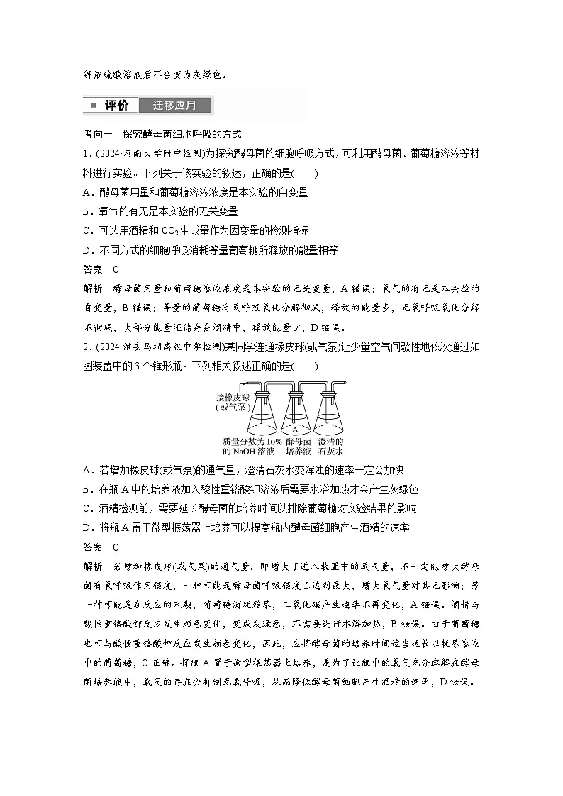【备考2026】高考生物一轮复习资源:第3单元 第11课时 细胞呼吸的原理和应用(讲与练)(教师版)第3页