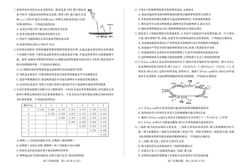 山东省德州市2024-2025学年高三上学期1月期末考试试题生物试卷+答案第2页