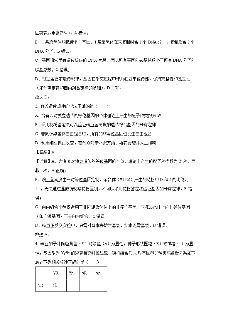 河北省保定市2024-2025学年高一下学期7月期末调研考试生物试题(解析版)第2页