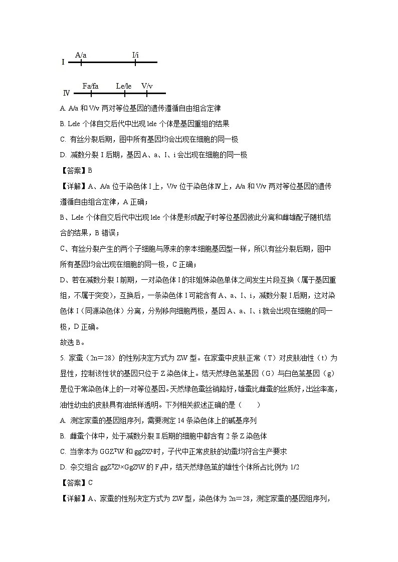 【生物】山西省吕梁市2023-2024学年高一下学期7月期末试题(解析版)第3页