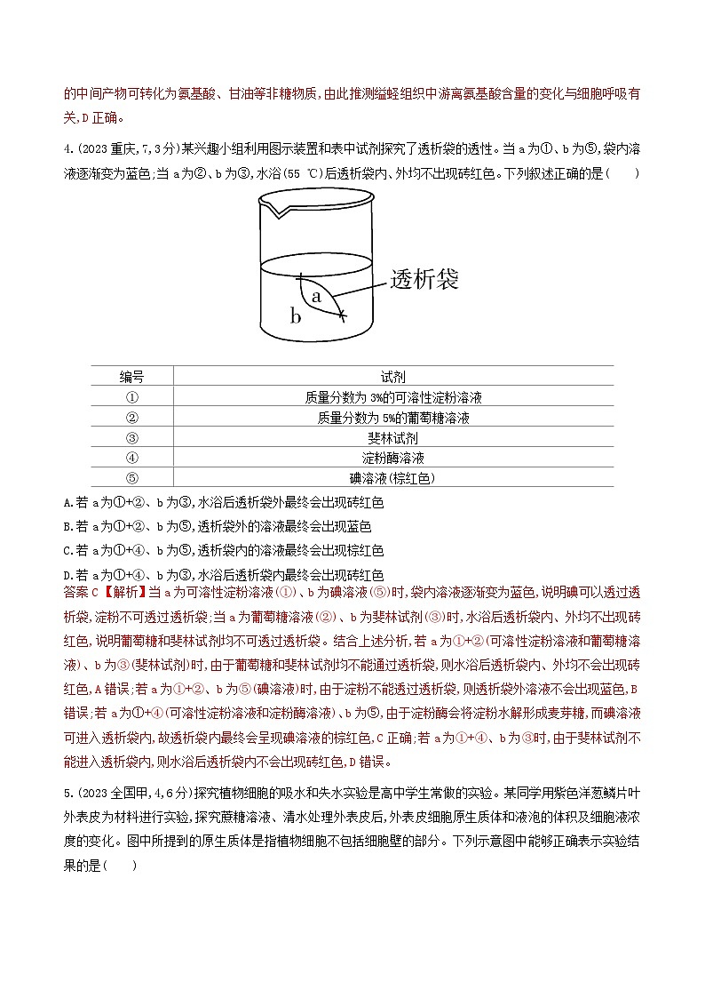 专题03 物质跨膜运输(解析版)第3页