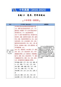 专题13 变异、育种与进化（全国通用）-十年（2016-2025）高考生物真题分类汇编（含答案）