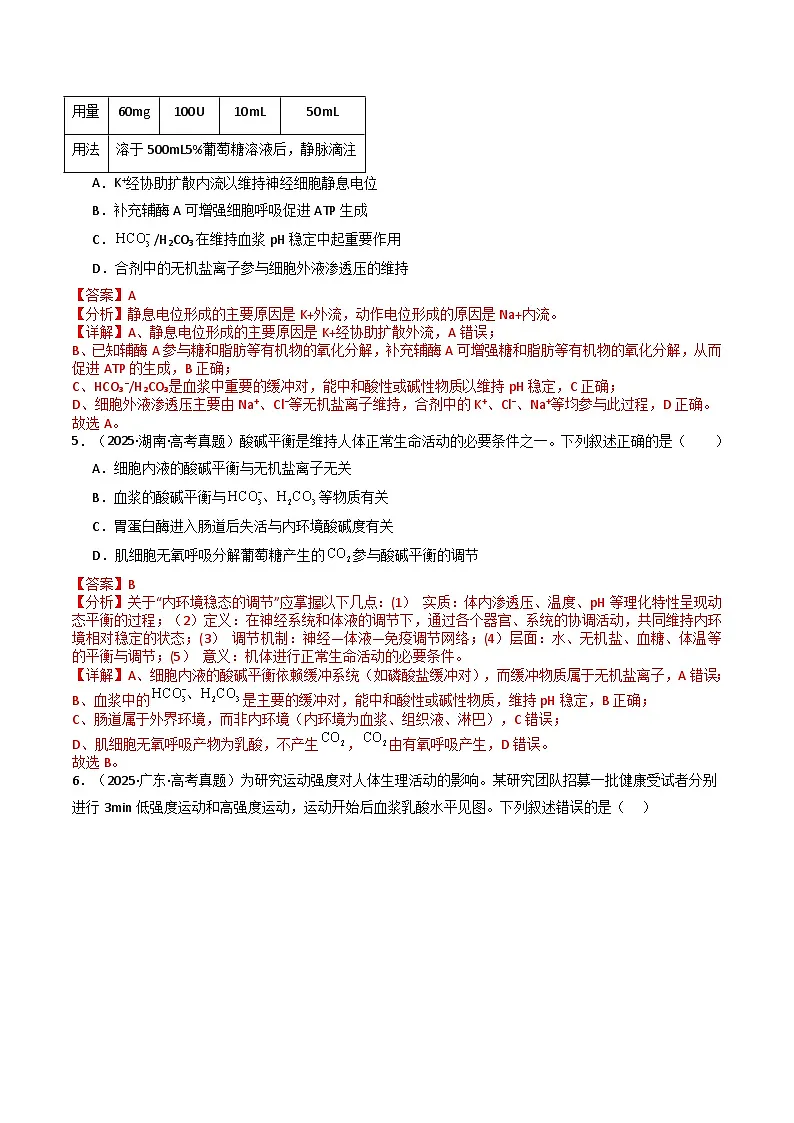 专题15 人体的内环境与稳态(解析版)第3页