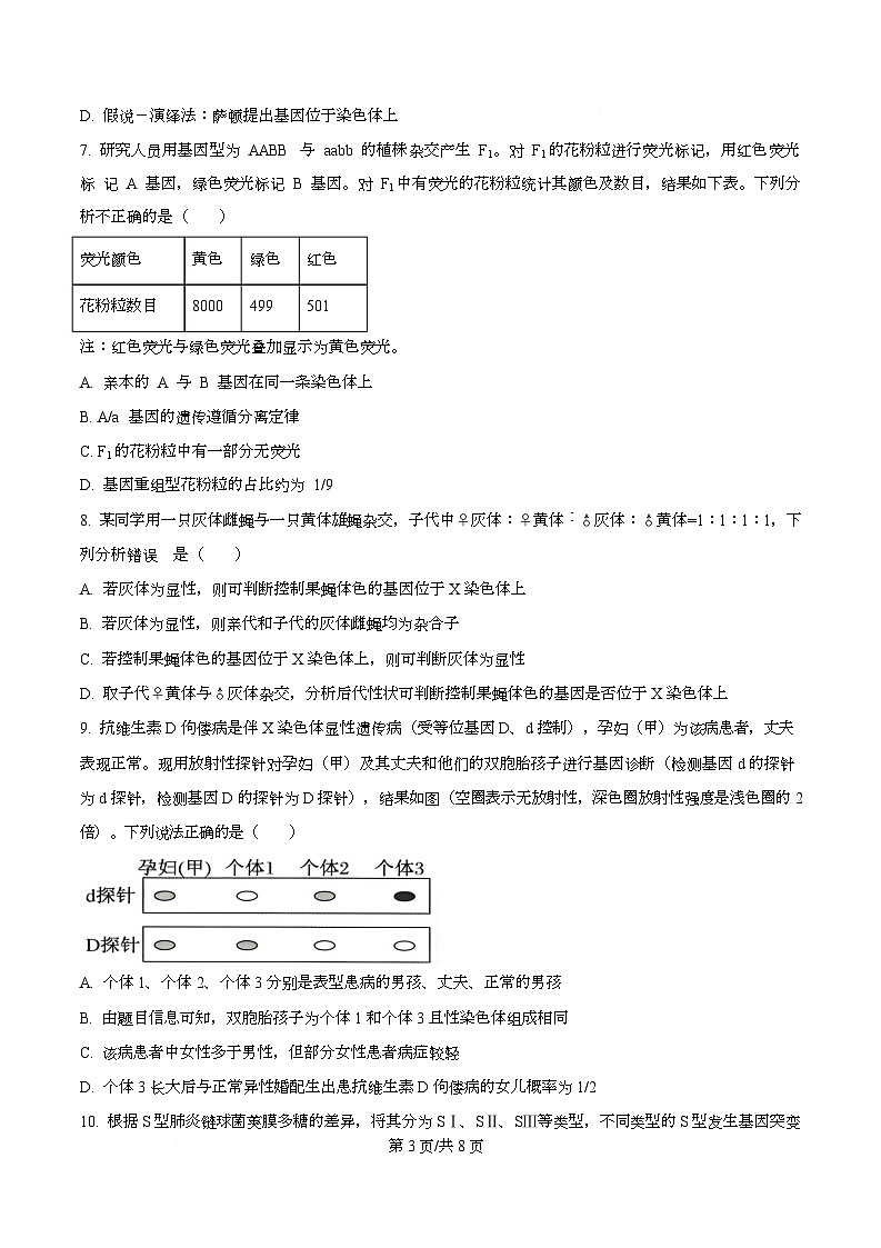 湖北省孝感高级中学2024-2025学年高二上学期8月测试生物试卷(原卷版)第3页