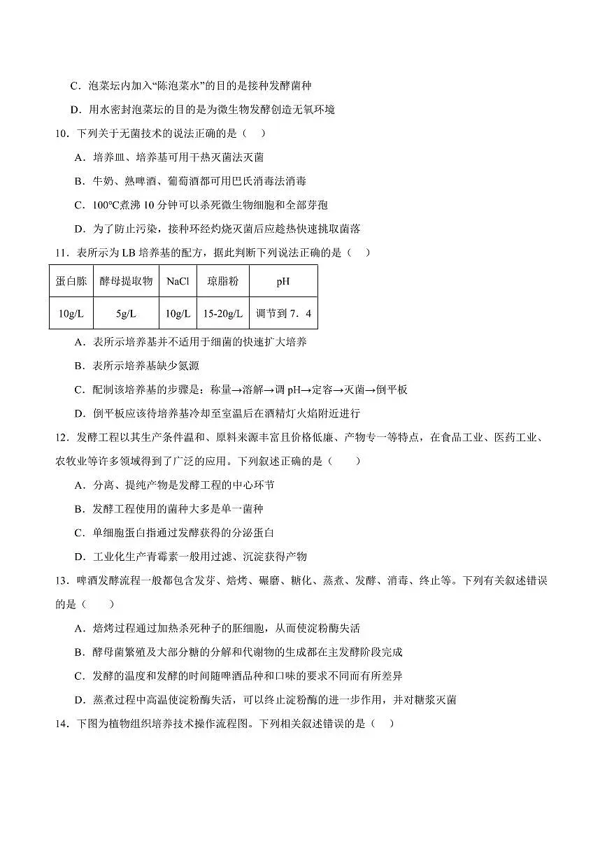 江苏省盐城市五校联考2024-2025学年高二下学期4月期中考试生物试卷(有答案)第3页