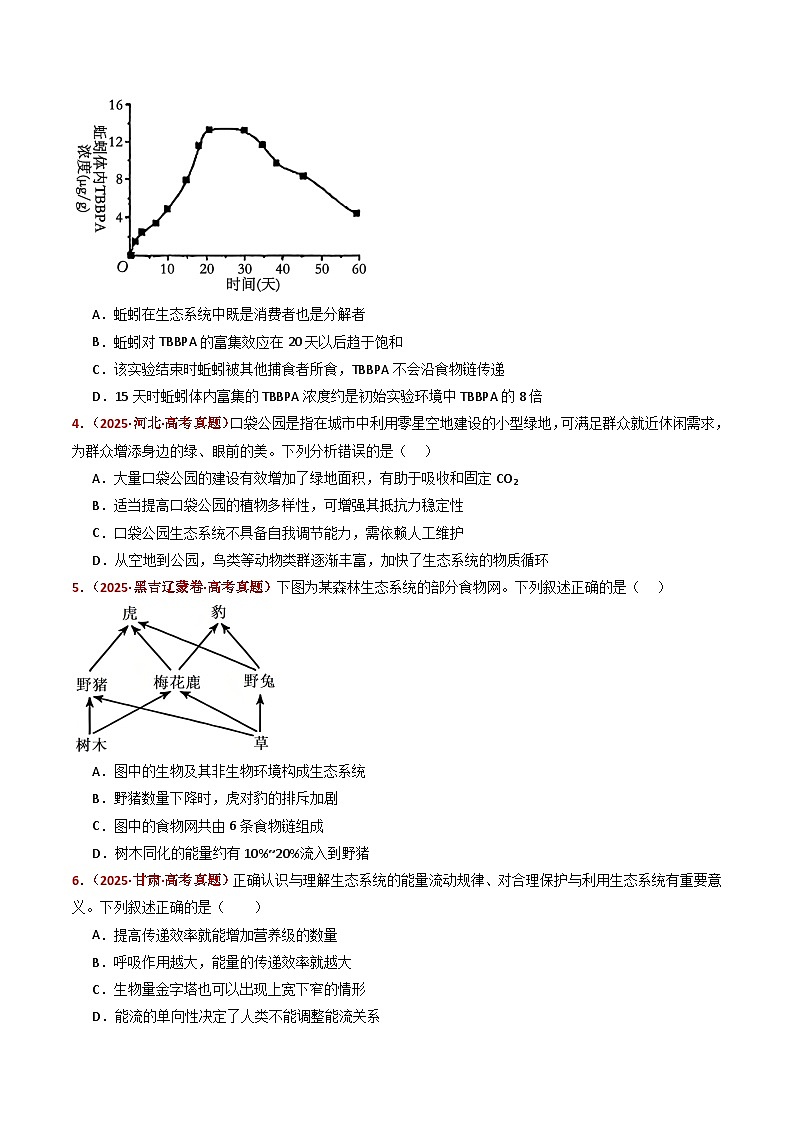 五年(2021-2025)高考生物真题分类汇编:专题19 生态系统(全国通用)(原卷版)第3页