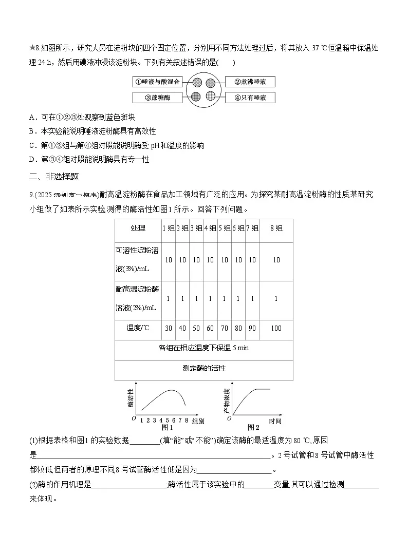 2025-2026学年高一生物(人教版)必修一课时跟踪检测(15)酶的特性(Word版含解析)第3页