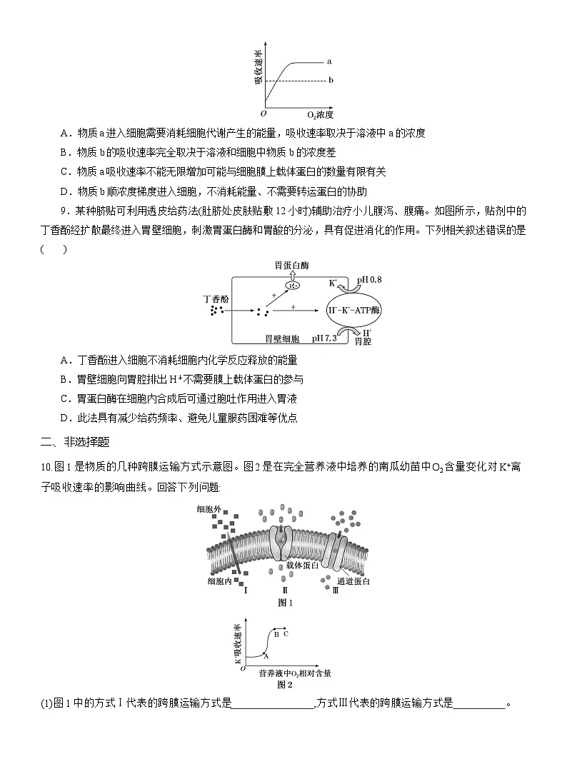 2025-2026学年高一生物(人教版)必修一课时跟踪检测(13)主动运输与胞吞、胞吐(Word版含解析)第3页