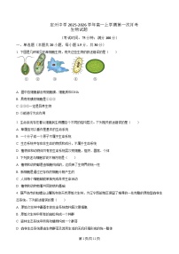 河北省定州中学2025-2026学年高一上学期第一次月考生物试题 （含答案）