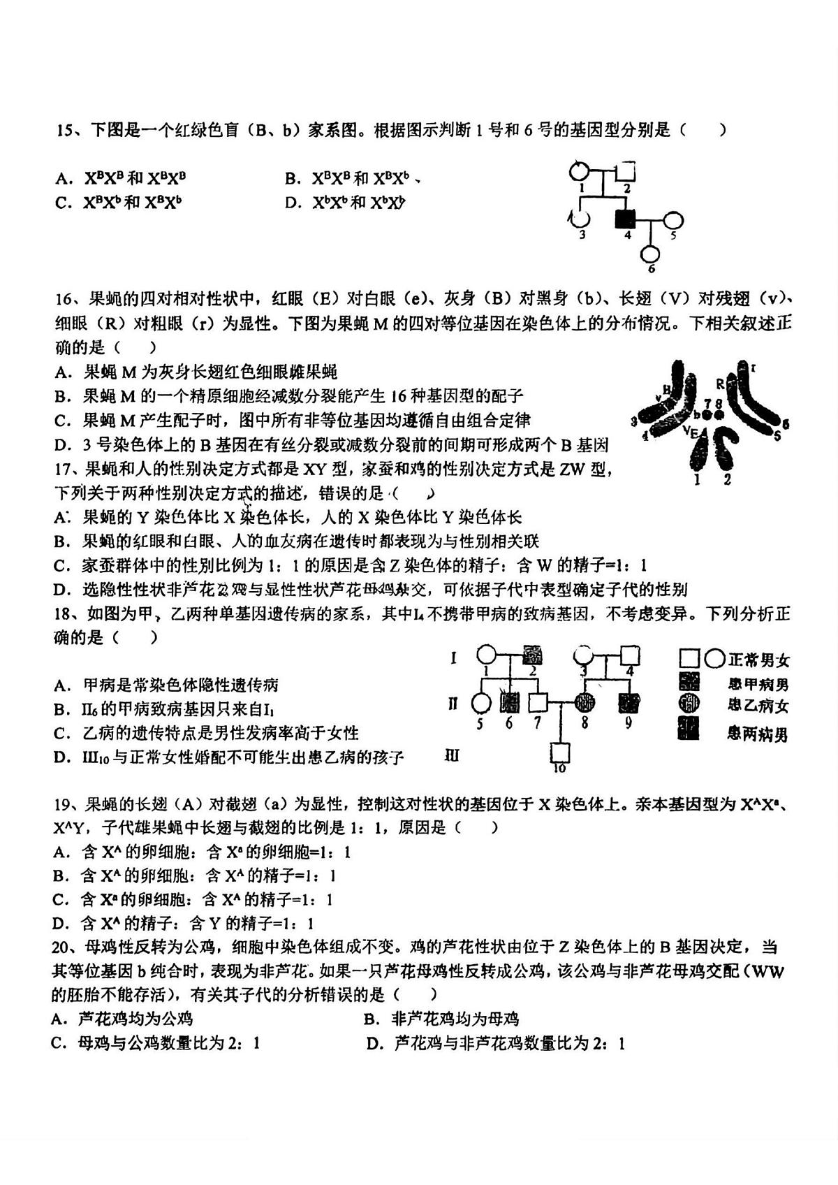黑龙江省哈尔滨师范大学附属中学2022-2023学年高一下学期期中考试生物试卷第3页