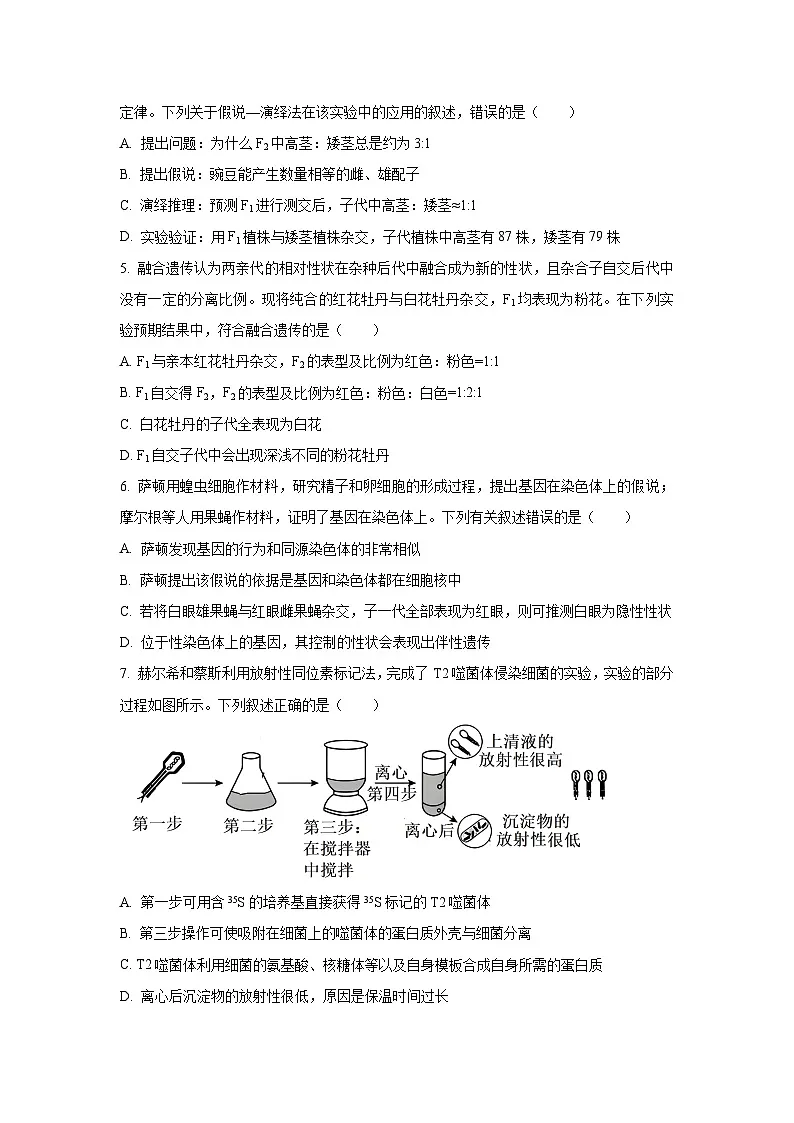 广西壮族自治区梧州市2024-2025学年高一下学期5月阶段性考试生物试卷(学生版)第2页