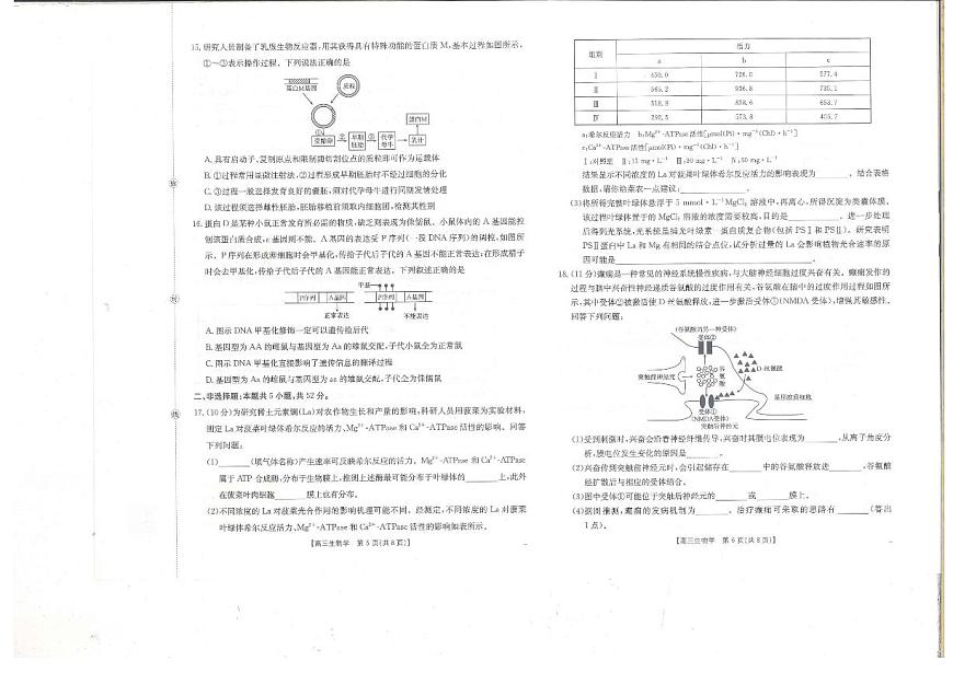 贵州省部分学校2025-2026学年高三上學期9月联考生物试题（含答案）第3页