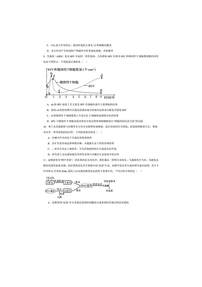 吉林省白城市一中2024-2025学年高一下学期期末考试生物卷含答案第3页