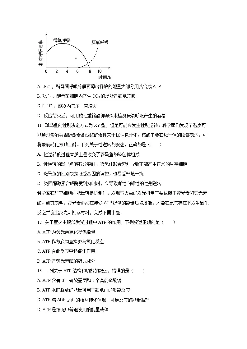 【生物】浙江省温州市十校2024-2025学年高一下学期6月期末试题(学生版)第3页