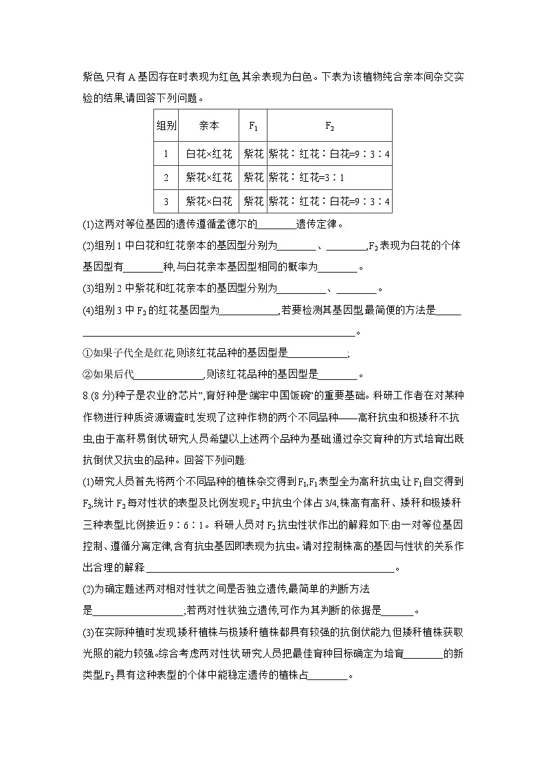高一生物(人教版)试题必修二课时跟踪检测(五)孟德尔遗传定律强化练(Word版附解析)第3页