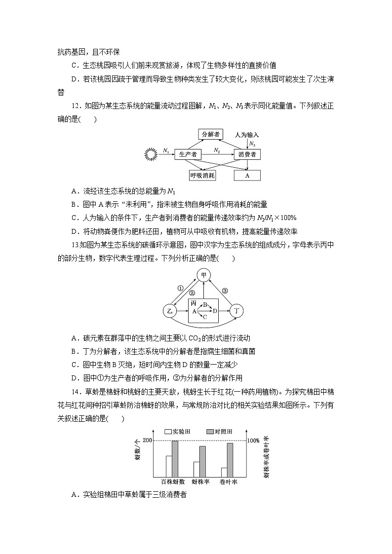 高二生物(人教版)试题 选择性必修二 模块综合检测试卷B卷—提能增分练(Word版附解析)第3页