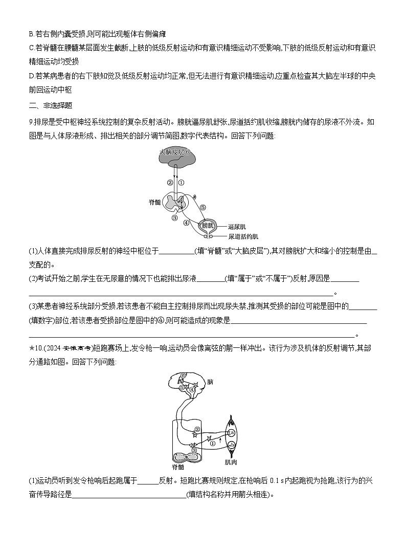 高二生物(人教版)试题选择性必修一课时跟踪检测(六)神经系统的分级调节(Word版附解析)第3页