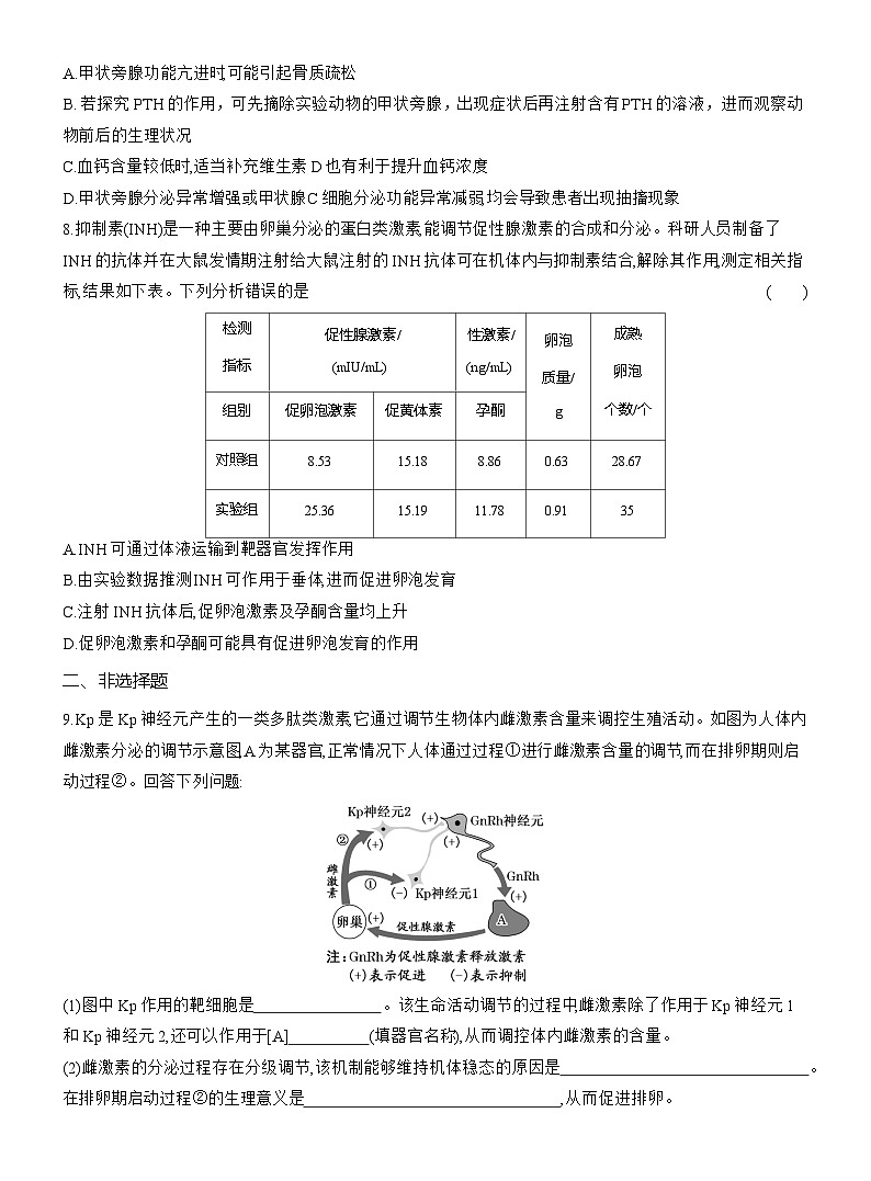 高二生物(人教版)试题选择性必修一第5周周末作业“激素调节的过程和特点”强化练(Word版附解析)第3页