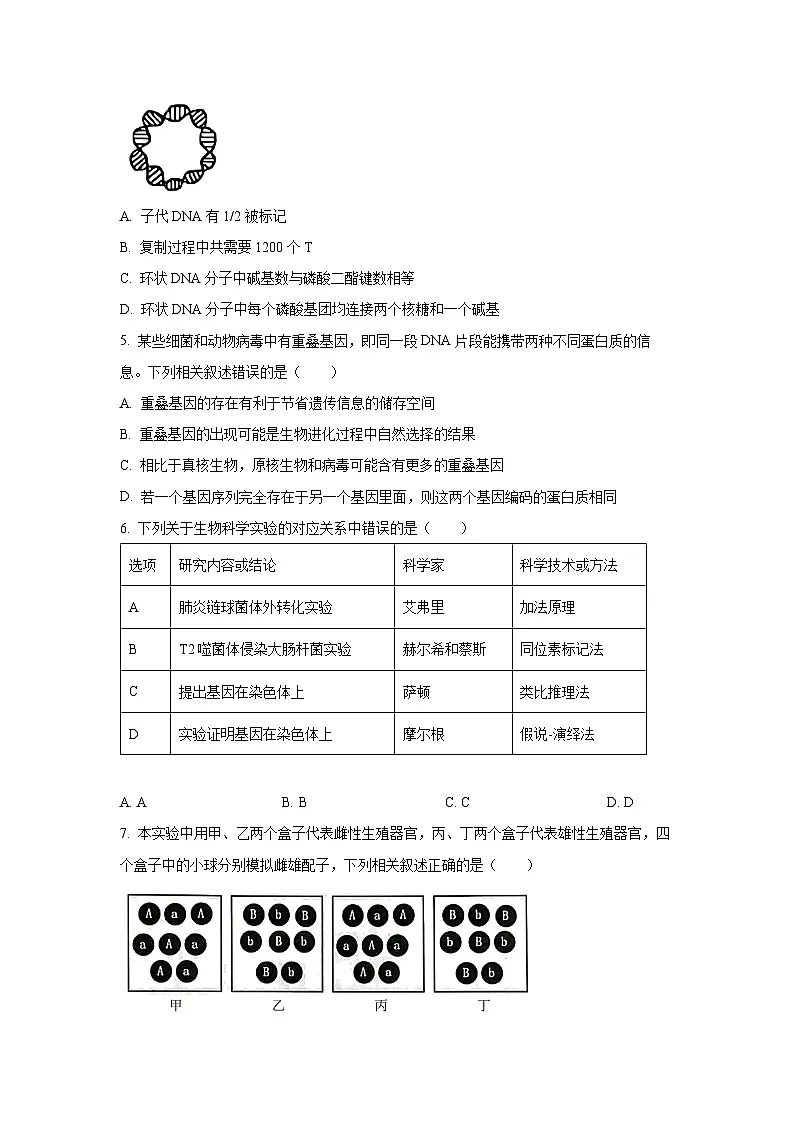 【生物】江苏省连云港市2024-2025学年高一下学期6月期末试题(学生版)第2页