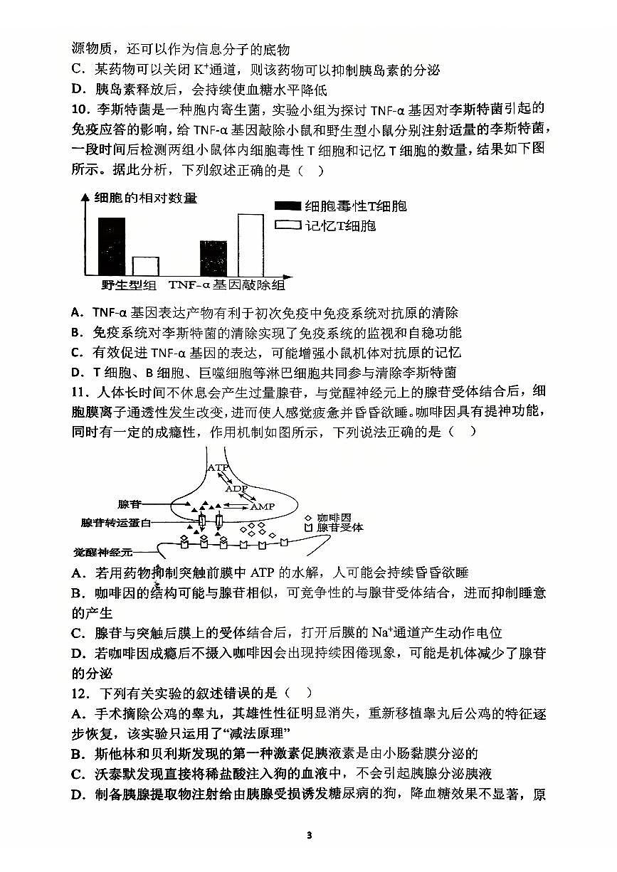 湖南省永州市祁阳市第一中学2025-2026学年高二上学期10月月考生物试题第3页