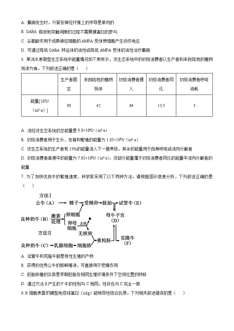 湖南省衡阳市第一中学2025-2026学年高三下学期第一次月考生物试卷(原卷版)第3页
