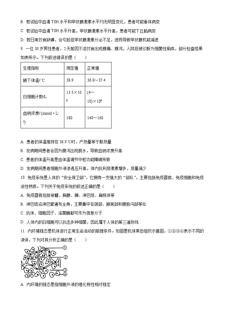 精品解析:黑龙江省牡丹江市第一高级中学2025-2026学年高二上学期9月月考生物试题(原卷版)第3页