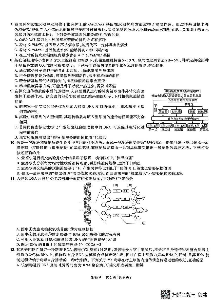 辽宁省鞍山市第一中学2025-2026学年高三上学期10月联考生物试卷(月考)第2页