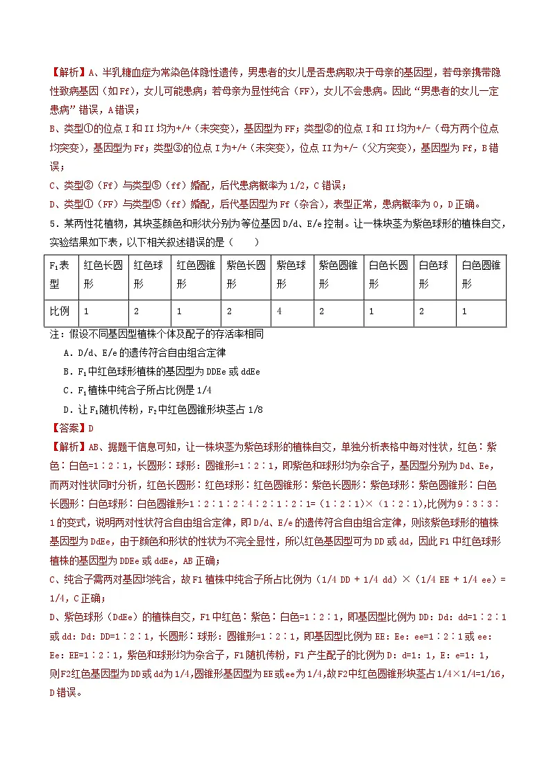 第五单元 基因的传递规律(综合训练)(解析版)(全国通用)第3页
