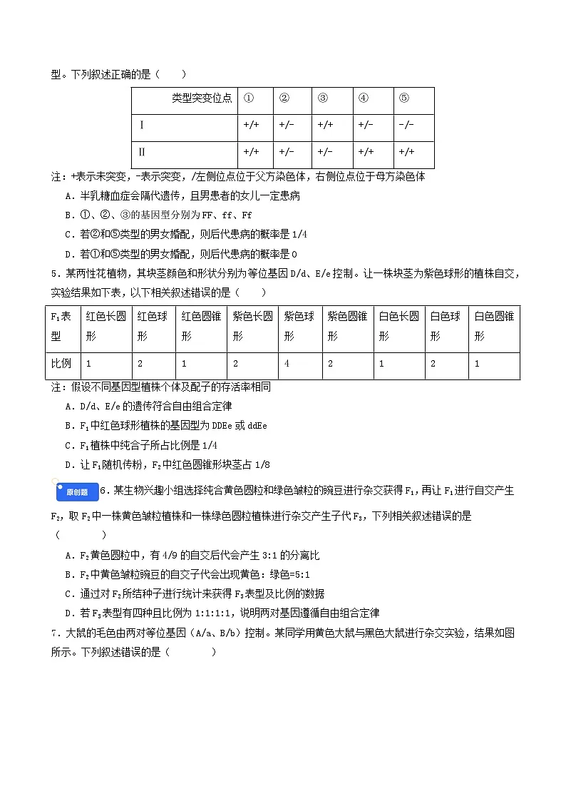 第五单元 基因的传递规律(综合训练)(原卷版)(全国通用)第2页