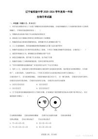 辽宁省实验中学2025-2026年高一上学期10月月考生物试卷（PDF版附答案）