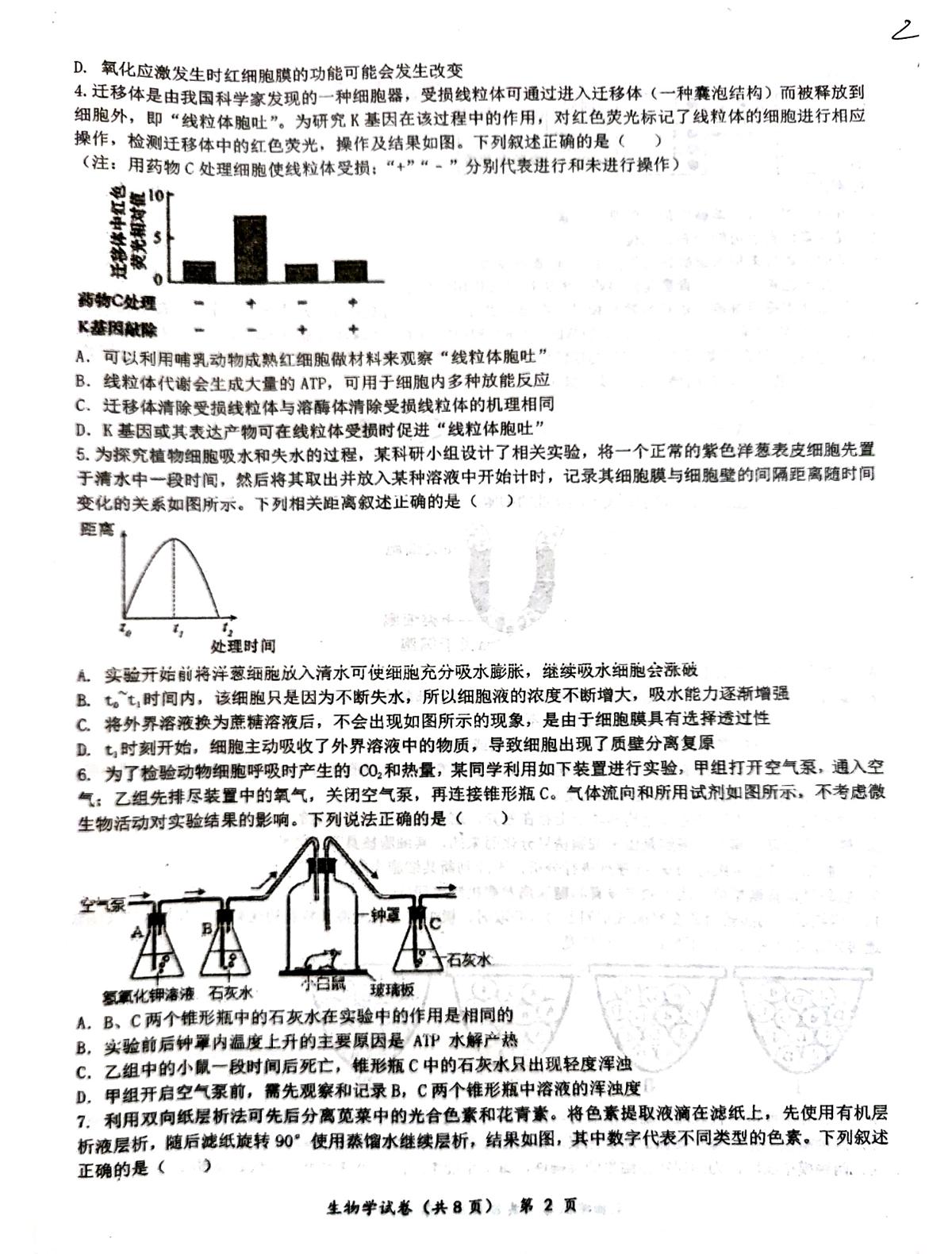 湖北省仙桃中学2025-2026学年高三上学期10月期中考试生物试题第2页