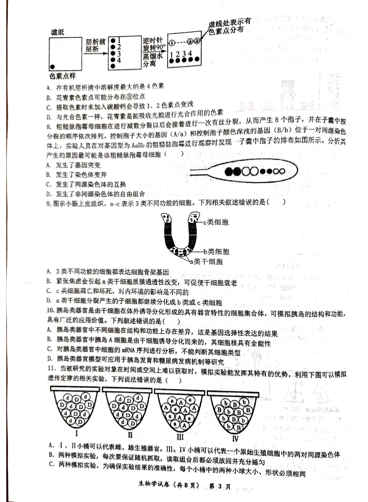 湖北省仙桃中学2025-2026学年高三上学期10月期中考试生物试题第3页
