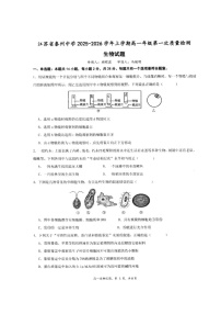 江苏省泰州中学2025-2026学年高一上学期10月考试生物试卷