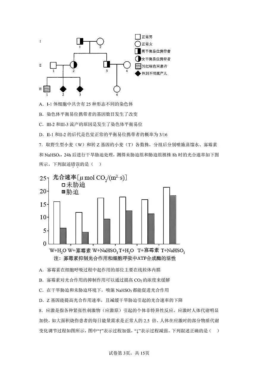 江苏省南京市中华中学2025-2026学年高三上学期10月月考生物试题(含答案)第3页