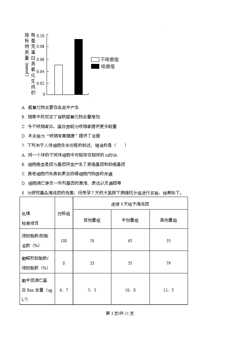 四川省成都市双流中学2026届高三上学期期中考试生物试题(原卷版)第3页