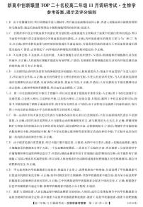 河南省新高中创新联盟TOP二十名校2023-2024学年高二上学期11月调研考试 生物答案