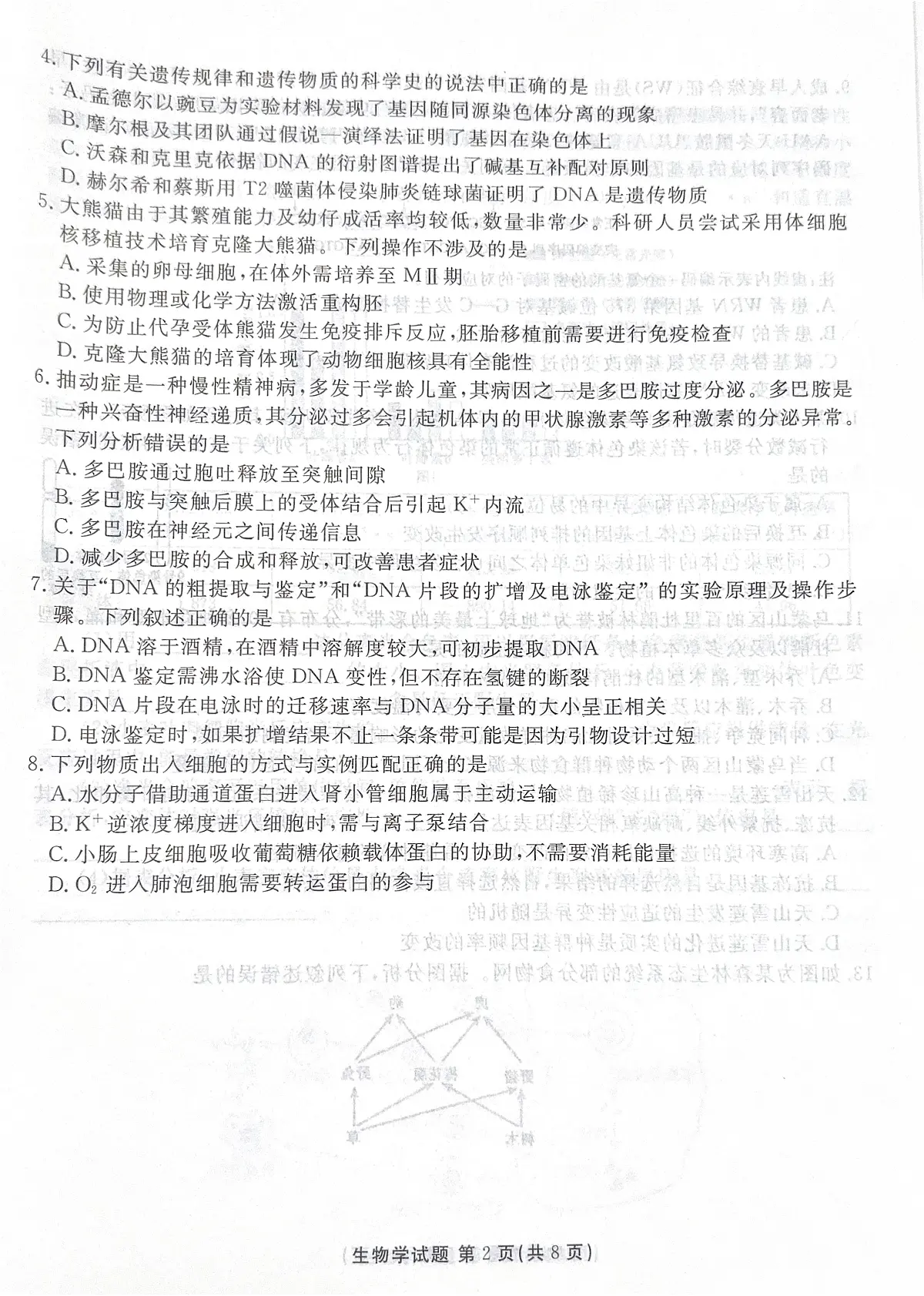 广东省湛江市2025—2026学年高三上学期第一次调研考试生物试题(月考)第2页