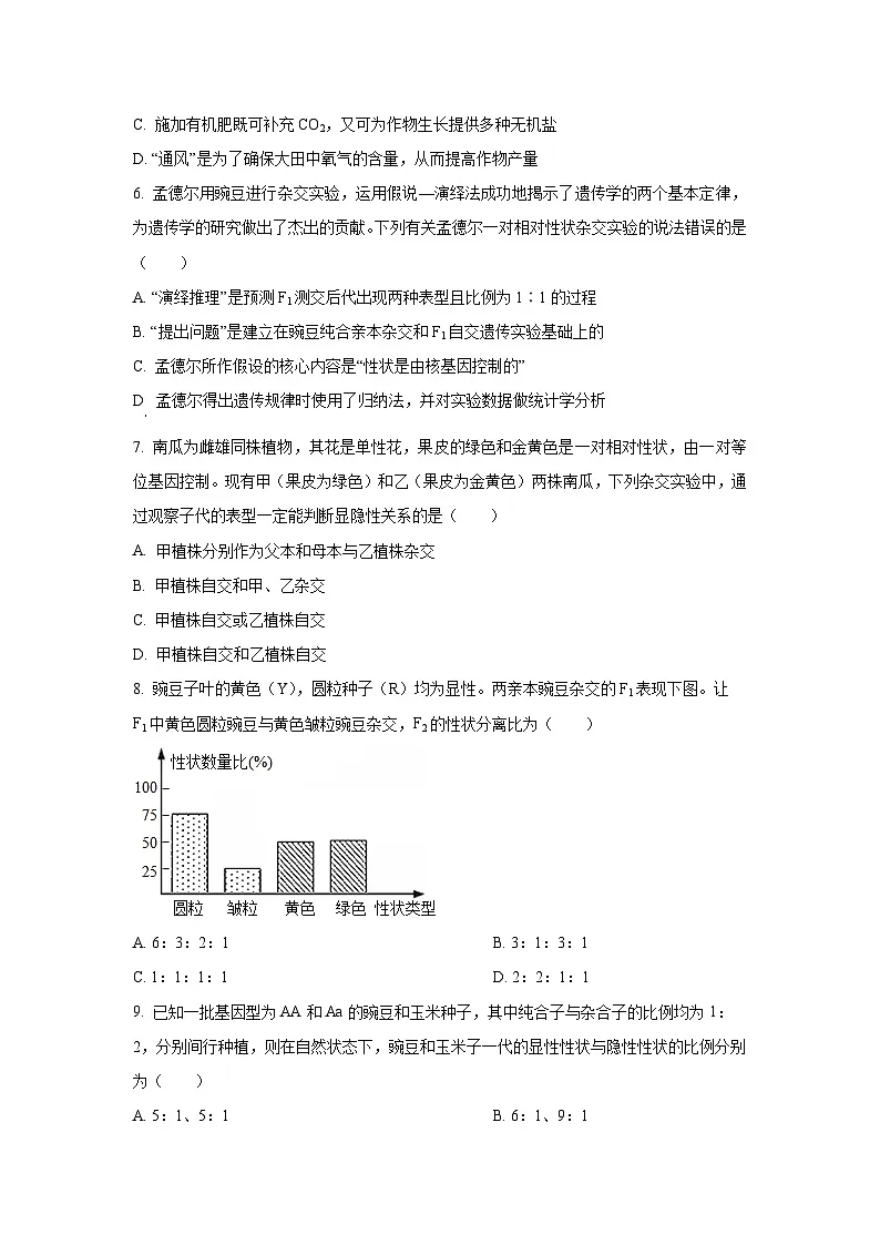 2024~2025学年山西长治某校高一(下)第一次月考生物试题(学生版)第2页