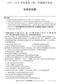 广东省部分学校2026届高三上学期11月期中考（26-X-081C）生物试题+答案