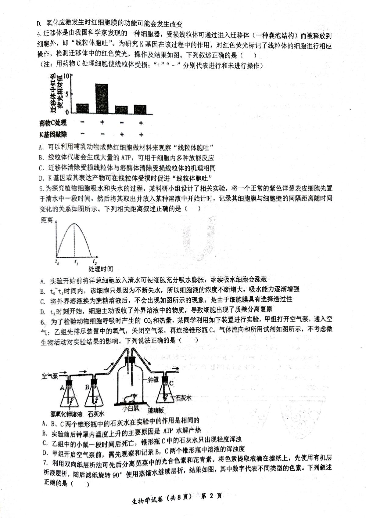 湖北省仙桃中学2026届高三上学期11月期中考生物试题+答案第2页